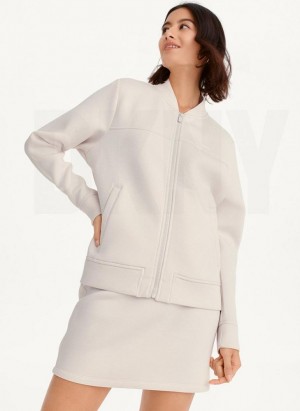 Brown Women's DKNY Perforated Scuba Bomber Jackets | Australia-D1092