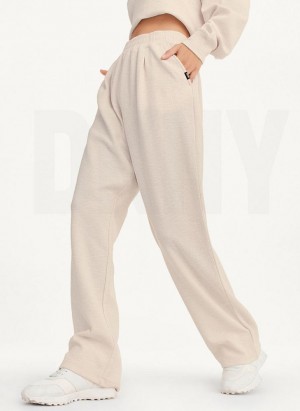 Brown Women's DKNY Tech Slub Relaxed With Pockets Pants | Australia-D1411