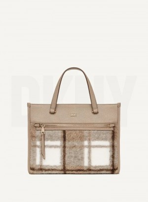 Brown Women's DKNY ZOIE MD Tote Bags | Australia-D1931