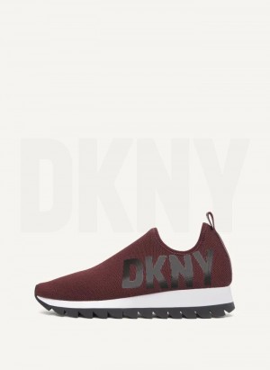 Burgundy Women's DKNY Azer - Slip On Runner Sneakers | Australia-D0407