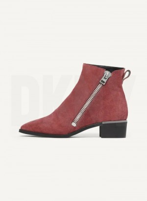 Burgundy Women's DKNY Brenlyn - W/ Zipper Boots | Australia-D1823