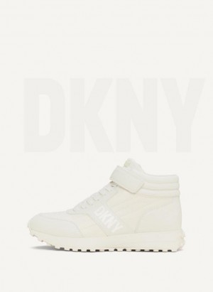 Cream Women's DKNY Noemi Sneakers | Australia-D1863
