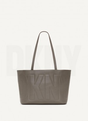 Dark Grey Women's DKNY Elsa Medium Tote Bags | Australia-D1962