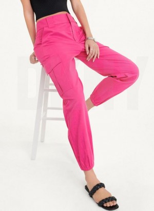 Fuchsia Women's DKNY Linen Pants | Australia-D0250