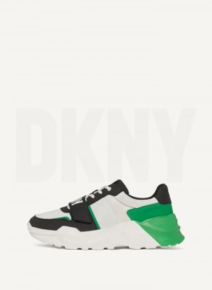 Green Men's DKNY Essex Sneakers | Australia-D0278
