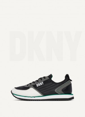 Green Men's DKNY Side Logo Sneakers | Australia-D1319