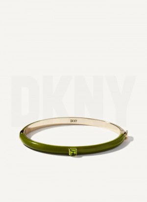 Green Women's DKNY Square Stone Bangle | Australia-D0193