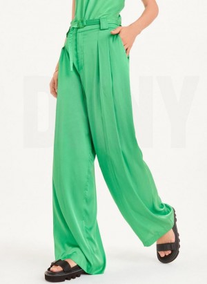 Green Women's DKNY Wide Leg Pants | Australia-D0758