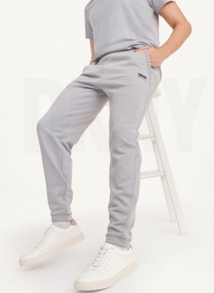 Grey Men's DKNY French Terry Pants | Australia-D0848