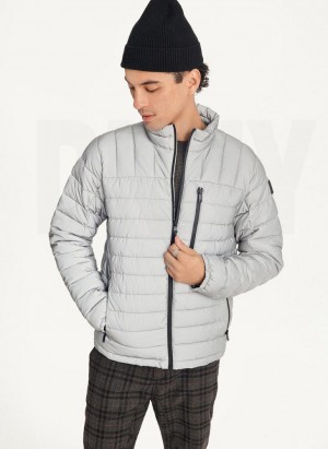 Grey Men's DKNY Packable Puffer Jacket | Australia-D1617