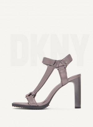 Grey Women's DKNY Bayli Metallic Sandals | Australia-D0376
