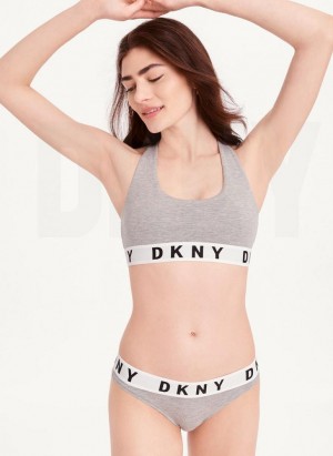 Grey Women's DKNY Cozy Boyfriend Racerback Bras | Australia-D1390