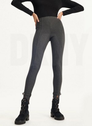 Grey Women's DKNY Front Seam With Buckled Ankle Pants | Australia-D1427