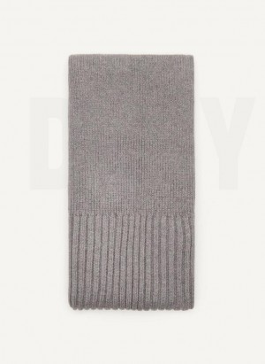 Grey Women's DKNY Rib Knit Oblong Scarf | Australia-D1077