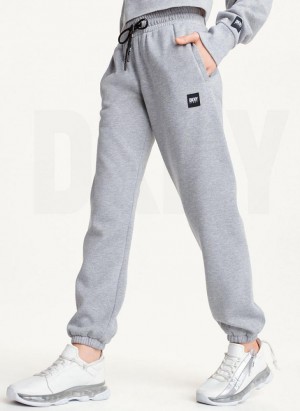 Grey Women's DKNY Sparkle Fleece High Waist Joggers | Australia-D1919