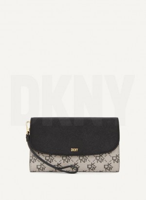 Grey / Black Women's DKNY Sidney Chain Wallets | Australia-D1184