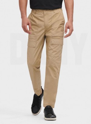 Khaki Men's DKNY Slim Fit Cargo Pants | Australia-D1050