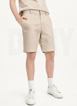 Khaki Men's DKNY Tech Shorts | Australia-D0682