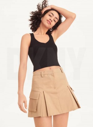 Khaki Women's DKNY Mini Skirts | Australia-D0351