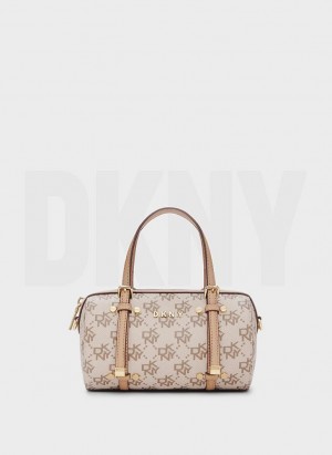 Khaki / Brown Women's DKNY Bo Town & Country Mini Duffle Crossbody Bags | Australia-D1770