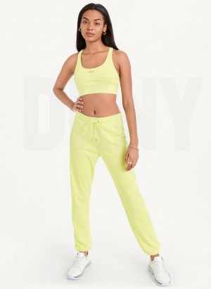 Light Green Women's DKNY Metallic Logo Bralette Tank Tops | Australia-D0399