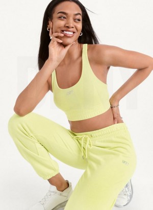 Light Green Women's DKNY Metallic Logo Joggers | Australia-D1686