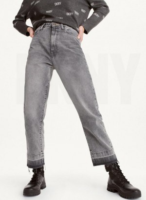 Light Grey Wash Women's DKNY Kent High Rise Straight Leg Jeans | Australia-D1118