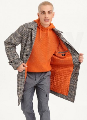 Multicolor Men's DKNY Long Sleeve Oversized Plaid Coats | Australia-D1953