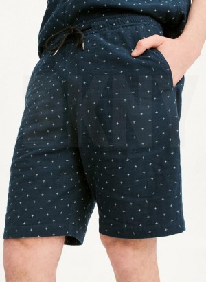 Navy Men's DKNY Jacquard Shorts | Australia-D1794