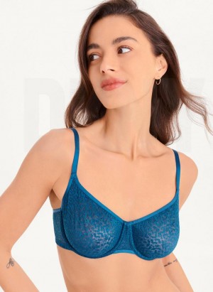 Navy Women's DKNY Modern Lace Demi Bras | Australia-D1654