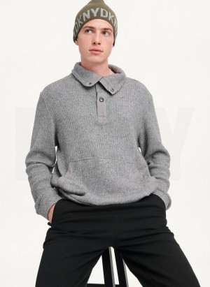Olive Men's DKNY Brim Logo Beanie | Australia-D0282