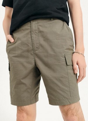Olive Men's DKNY Poplin Cargo Shorts | Australia-D0929