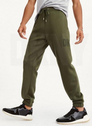 Olive Men's DKNY Shadow Logo Joggers | Australia-D0853