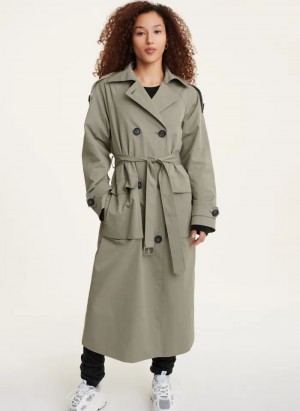 Olive Women's DKNY Trench Coats | Australia-D0526