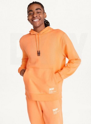 Orange Men's DKNY French Terry Hoodies | Australia-D0269