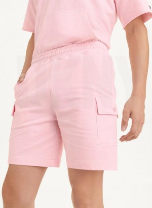 Pink Men's DKNY Pigment Garment Dye Shorts | Australia-D1954