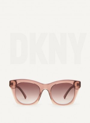 Pink Women's DKNY Cat Eye Sunglasses | Australia-D1590