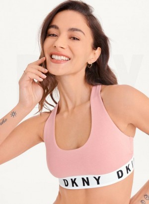 Pink Women's DKNY Cozy Boyfriend Racerback Bras | Australia-D0270