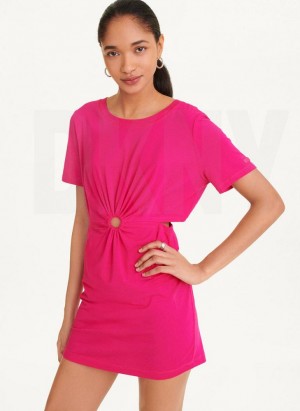 Pink Women's DKNY Cut Out Dresses | Australia-D1143