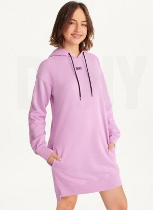 Pink Women's DKNY Long Sleeve Sneaker Dresses | Australia-D0125