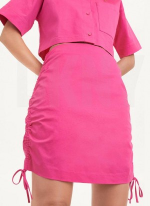 Pink Women's DKNY Ruched Mini Dresses | Australia-D1668