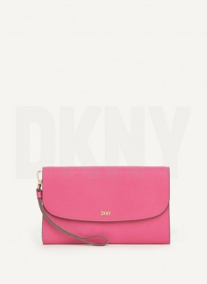Pink Women's DKNY Sidney On A Chain Wallets | Australia-D0454