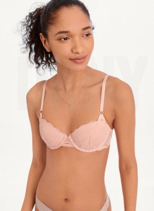 Pink Women's DKNY Superior Lace Balconette Bras | Australia-D0437
