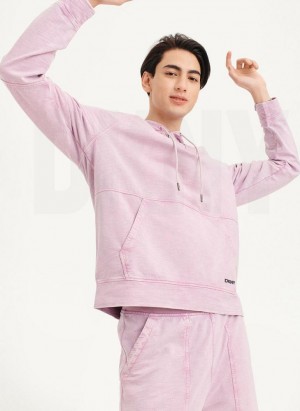 Purple Men's DKNY Slub Beach French Terry Hoodies | Australia-D1857