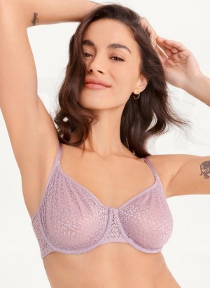 Purple Women's DKNY Modern Lace Demi Bras | Australia-D0679