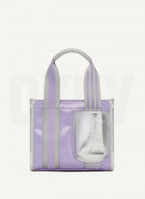 Purple Women's DKNY Prospect Coated Canvas Mini Tote Bags | Australia-D1346