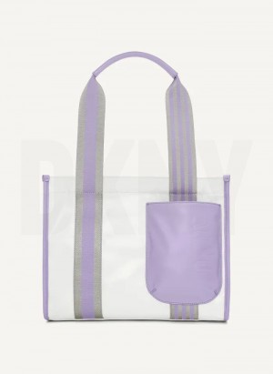 Purple Women's DKNY Prospect Coated Canvas Medium Tote Bags | Australia-D1412
