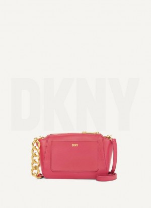Red Women's DKNY Mini Dome Crossbody Bags | Australia-D1325