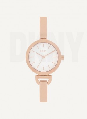 Rose Gold Women's DKNY Uptown D Band Watches | Australia-D1613