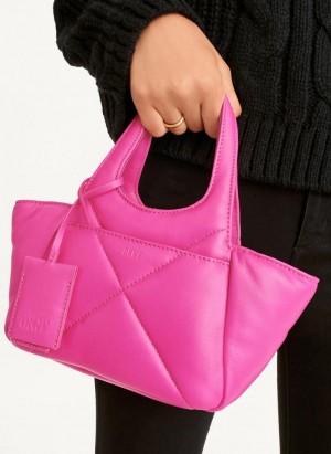 Rose Purple Women's DKNY The Mini Quilted Effortless Tote Bags | Australia-D0280